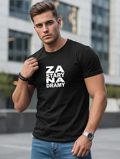 Pánske bavlnené tričko s čiernym vzorom FashionStreet NX0112R