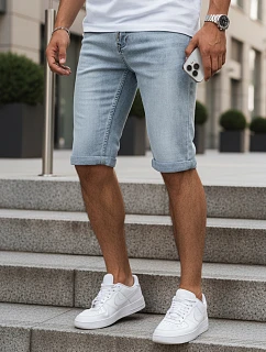 pánske džínsové šortky s lemom modré FashionStreet SX2615