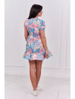 Květinové šaty s výstřihem do V pudrově růžové Květinové šaty s výstřihem do V pudrově růžové