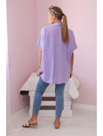 Bavlnené tričko s krátkym rukávom fialové
