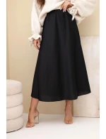 Dámska viskózna rozšírená sukňa čierna