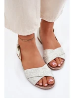 Skórzane Sandały Płaskie Maciejka 04614-46 Miętowe