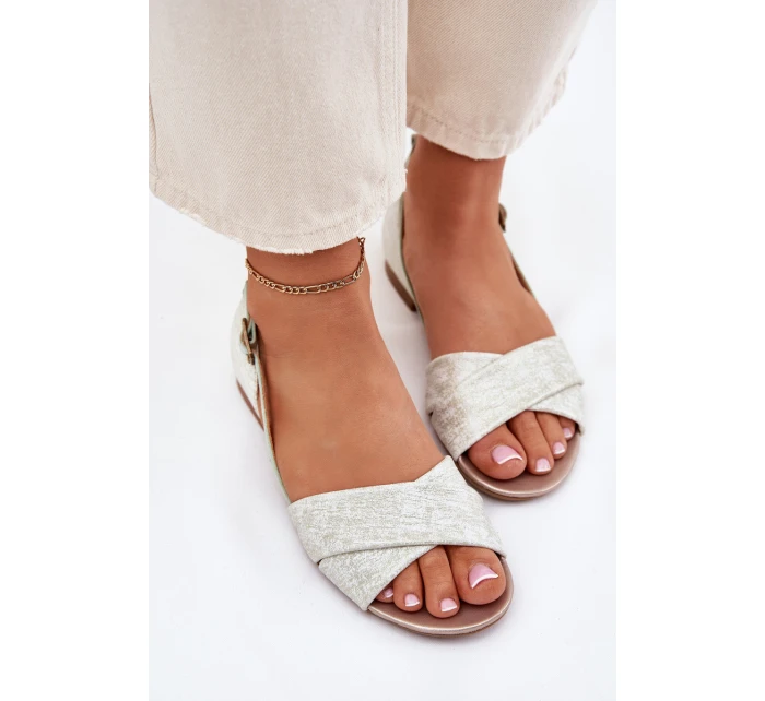 Skórzane Sandały Płaskie Maciejka 04614-46 Miętowe