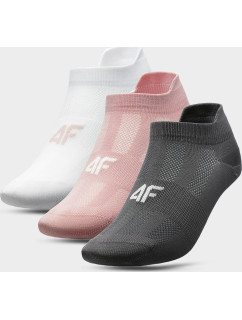 Dámske ponožky 4F SOD213 Bílé_růžové_šedé (3páry)