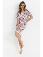 Dámske domáce šaty 476 bielo-ružové - Cana Dámske domáce šaty 476 bielo-ružové - Cana