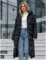 Dámska zimná dlhá bunda tmavomodrá FashionStreet TY5467 Dámska zimná dlhá bunda tmavomodrá FashionStreet TY5467