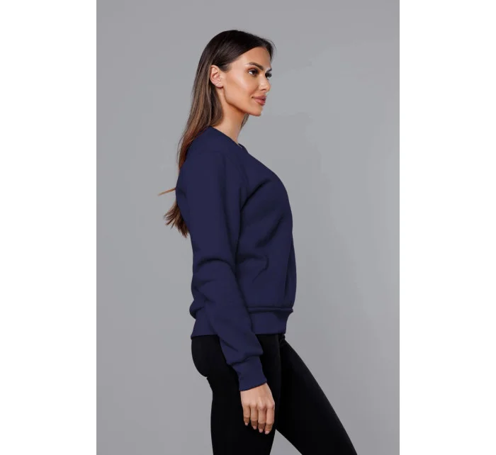 Tmavomodrá dámska tepláková mikina so sťahovacími lemami (W01-66)