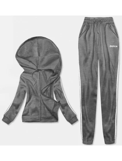 Tmavě šedý dámský komplet krátká mikina a kalhoty model 18125328 - LUNA & MIELE