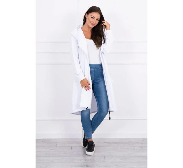 Pláštěnka s kapucí oversize bílá Pláštěnka s kapucí oversize bílá