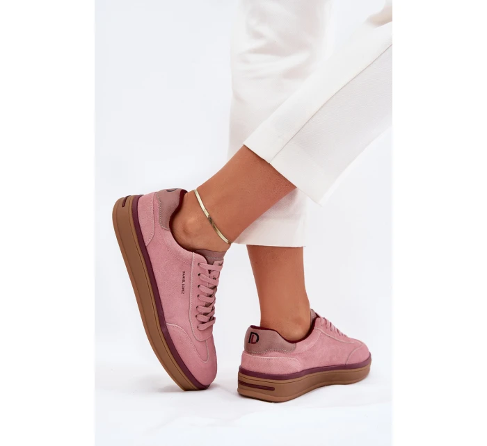 Semišové Dámské Tenisky Daniel  Růžové model 21703337 - Daniel Lopez Just Dare