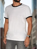 Pánske základné biele tričko FashionStreet RX5662