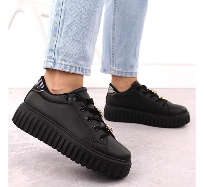 Dámska športová obuv na platforme čierna NEWS 4756