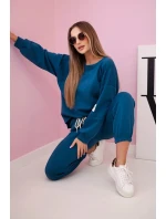 Súprava tepláky + nohavice maslová námornícka tkanina