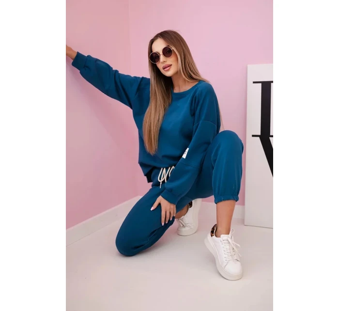 Súprava tepláky + nohavice maslová námornícka tkanina