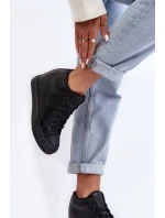 Dámské kožené boty na podpatku Big Star model 21637439 černé - Big Star Shoes