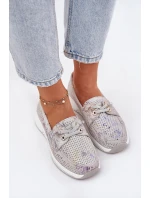 Semišové Polobotky Z Přírodní Kůže Na Platformě model 21692952 Šedé - Artiker