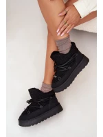 Śniegowce Damskie Na Platformie Z Futerkiem Typu Baranek Big Star SS274109 Czarne