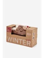 Dámské pantofle s ozdobami a přezkou vyhřívané kožešinou hnědé Thalora Dámské pantofle s ozdobami a přezkou vyhřívané kožešinou hnědé Thalora