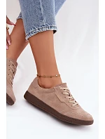 Dámske semišové kožené tenisky Vinceza 79635 beige
