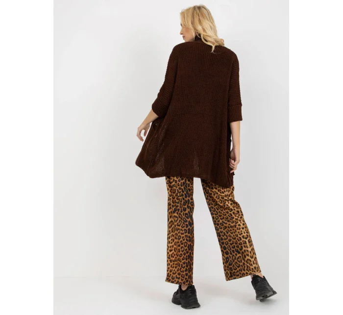 Dámsky sveter LO SW LK 3002 kardigan.98P tmavo hnedý