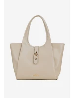 Dámska nákupná taška so sponou Nobo - svetlo béžová