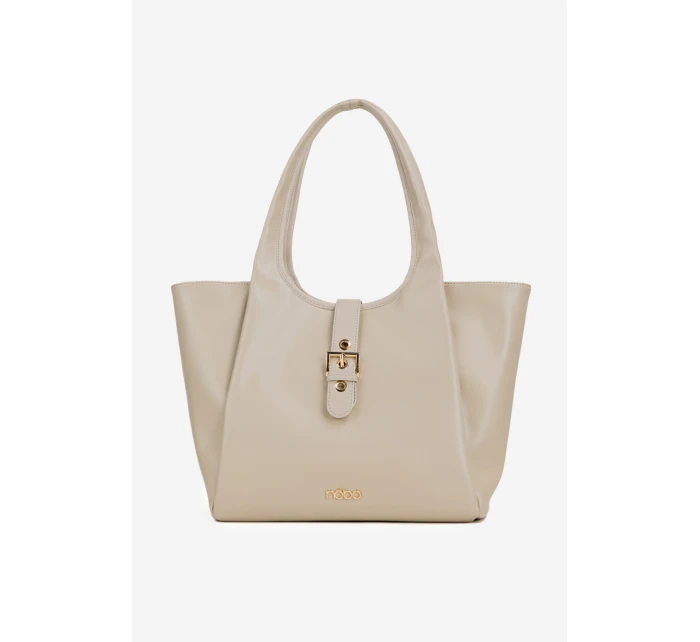 Dámska nákupná taška so sponou Nobo - svetlo béžová