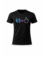 Pánské bavlněné tričko s potiskem - 49+1 - černé
