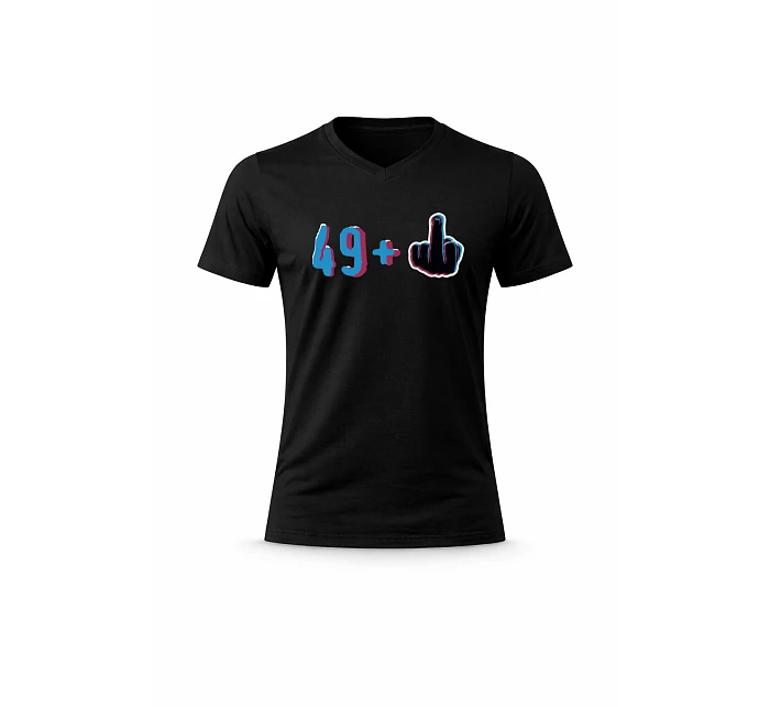 Pánské bavlněné tričko s potiskem - 49+1 - černé