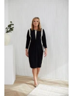Denné šaty M401 čierno-béžové - La Aurora Denné šaty M401 čierno-béžové - La Aurora
