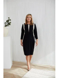 Denné šaty M401 čierno-béžové - La Aurora