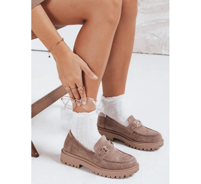 Dámské semišové béžové mokasíny Dstreet model 21992434 - FashionStreet