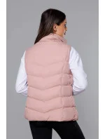 Ružová páperová dámska vesta (5M719-46)