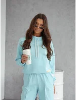 Súprava mikiny so stojačikom a nohavíc modrá (82162)