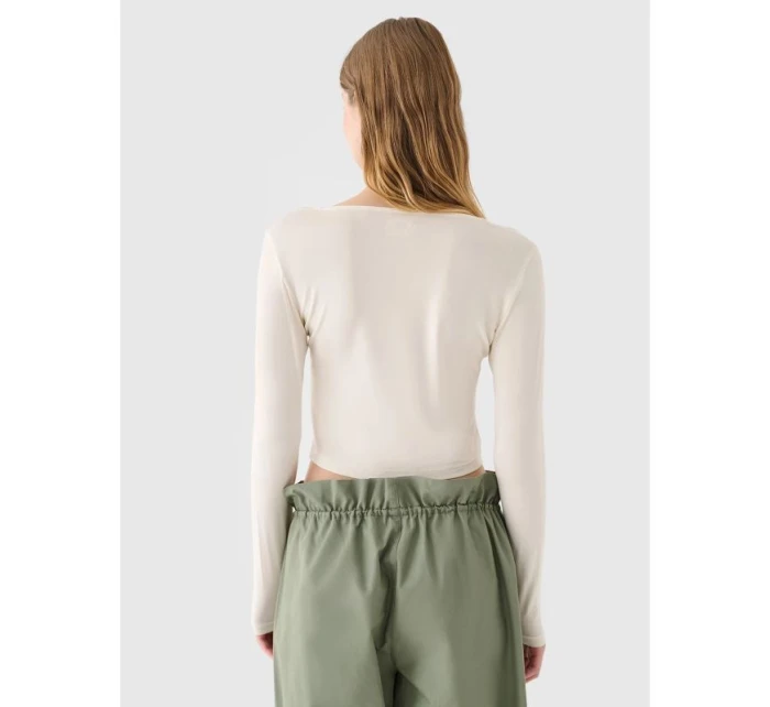 Dámské hladké tričko s dlouhým rukávem model 21431869 - 4F