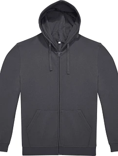 B&C ID.224 Zip Hood Unisex mikina s kapucňou 01.I224 tmavošedá