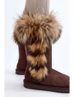 Damskie Botki Śniegowce Ocieplane Zamszowe Brązowe Balvin Damskie Botki Śniegowce Ocieplane Zamszowe Brązowe Balvin