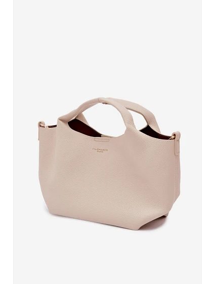 Kožená taška z imitace světle béžová Corisse