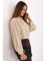 Košeľa s dlhým rukávom model 220300 Taliansko Moda Košeľa s dlhým rukávom model 220300 Taliansko Moda