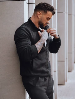 Pánská mikina na zip bez kapuce černá Dstreet model 21969471 - FashionStreet
