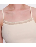 Dámsky top GO s rebrovanými špagetami - WHITE - ecru 6308 - SLOGGI Dámsky top GO s rebrovanými špagetami - WHITE - ecru 6308 - SLOGGI