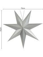 PAPIEROVÉ ZÁVESNÉ DEKORAČNÉ HVIEZDY 75 cm strieborné detské