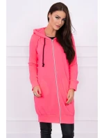 Šaty s kapucňou mikina ružová neónová