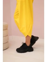 Bavlněná mikina kalhoty set tmavě žlutá Bavlněná mikina kalhoty set tmavě žlutá