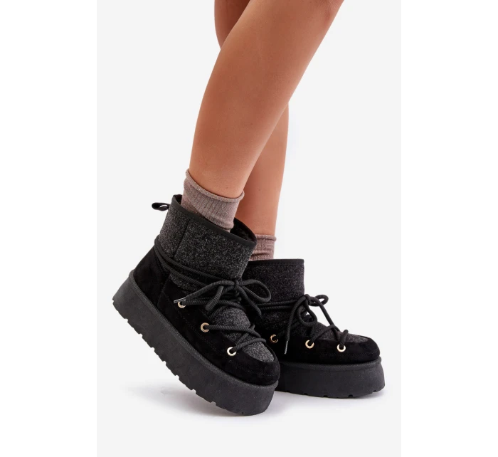 Sněhule S Na Platformě Černé model 21676673 - Boto