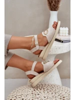Dámské Sandály Na Klínu S Ozdobou Béžové model 21685257 - Boto