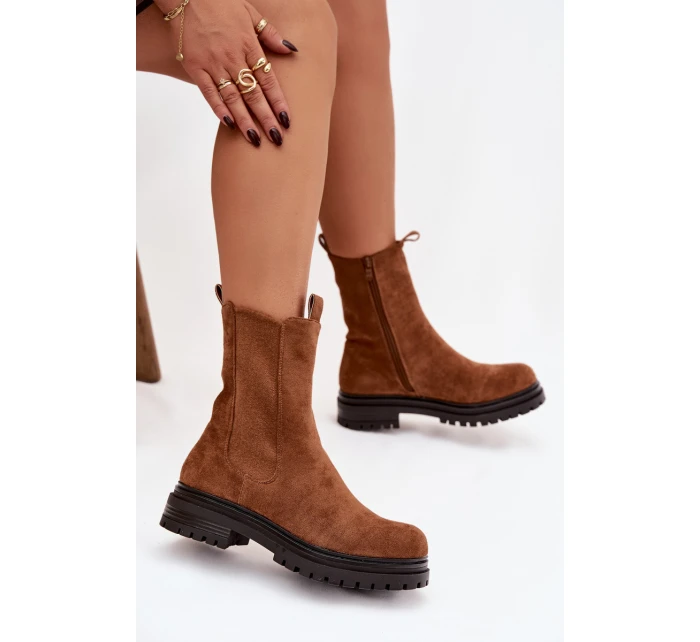 Dámské boty na zip Camel model 21758928 - Boto Dámské boty na zip Camel model 21758928 - Boto