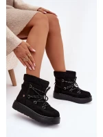 Dámské sněhule na platformě s šněrováním černé Roselya Dámské sněhule na platformě s šněrováním černé Roselya