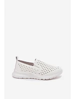 Dámské nazouvací síťované polobotky z umělé kůže bílé Geressa