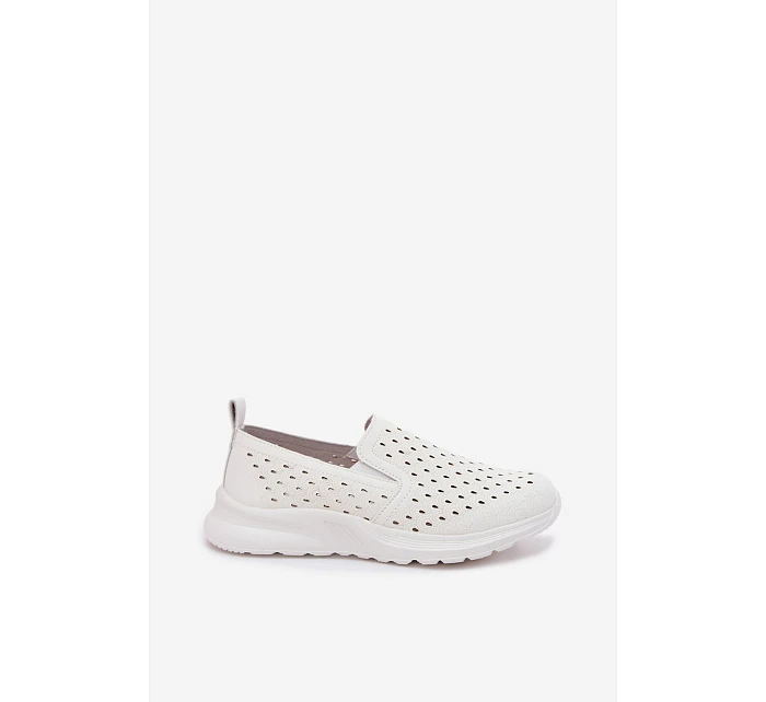 Dámské nazouvací síťované polobotky z umělé kůže bílé model 22123296 - EVENTO