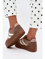 Dámské tenisky na platformě s pásky Khaki model 22324177 - Boto Dámské tenisky na platformě s pásky Khaki model 22324177 - Boto